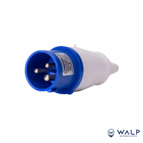 PLUGUE INDUSTRIAL 2P+T 16A 220V AZ  DECORLUX