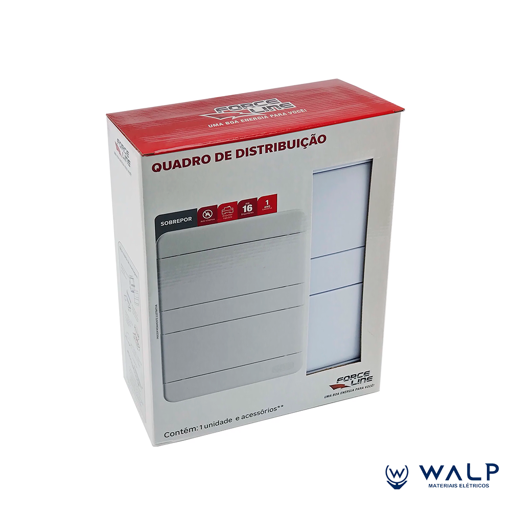 QUADRO SOBREPOR FORCE LINE 08 DISJUNTORES - Imagem 2