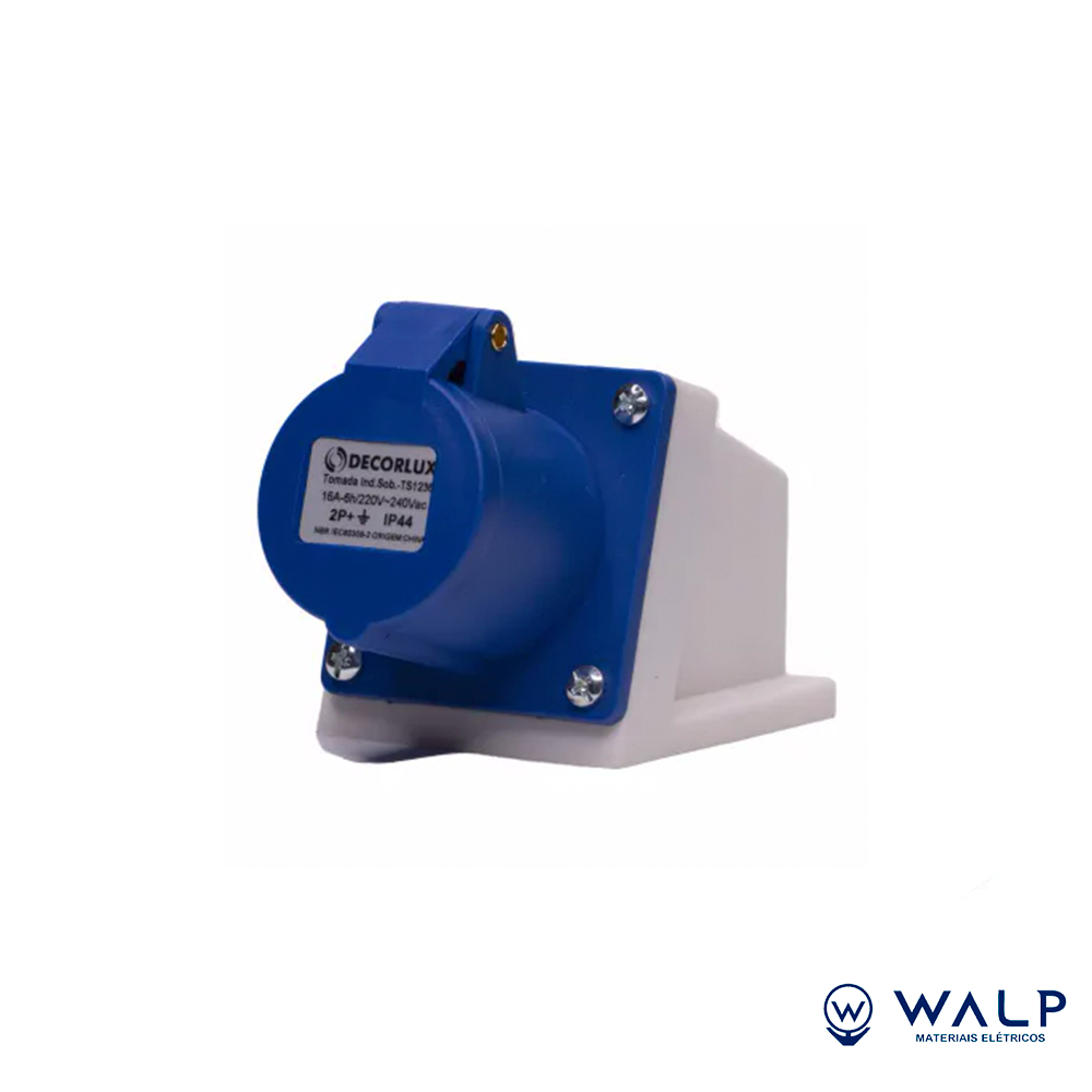 TOMADA SOBREPOR 2P+T 16A 220V AZ DECORLUX